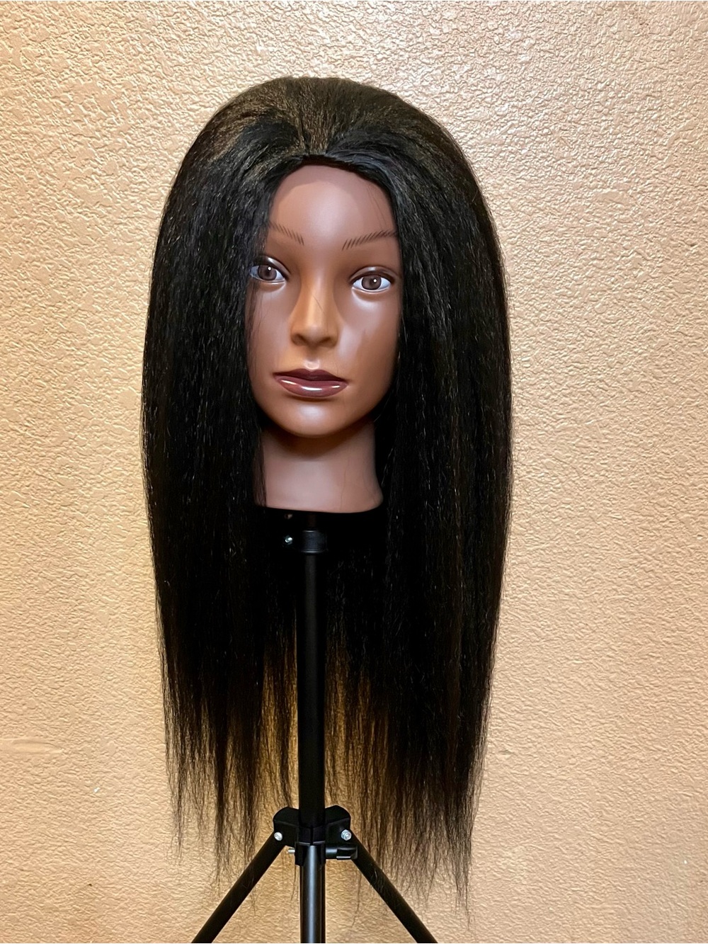 NEW 24” Kinky Straight Yaki Half Wig 3-in-1 Glueless Natural Black